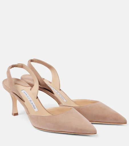 Manolo Blahnik Carolyne 70 suede slingback pumps 1