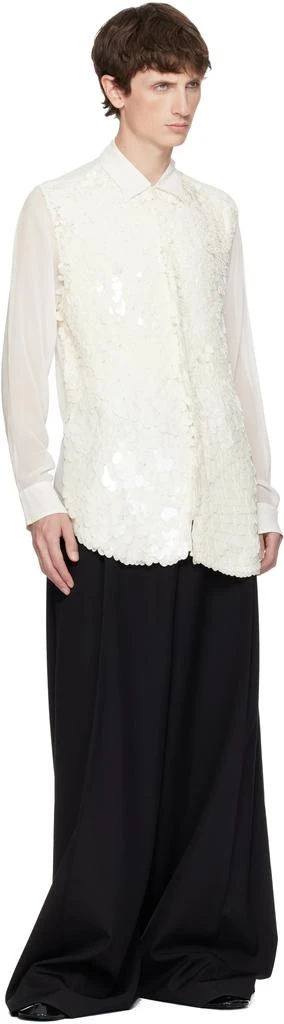 Dries Van Noten White Sequinned Shirt 4
