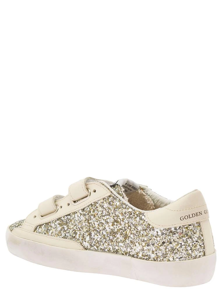 Golden Goose White Low Top Sneakers With All-over Glitters In Tech Fabric Girl 3