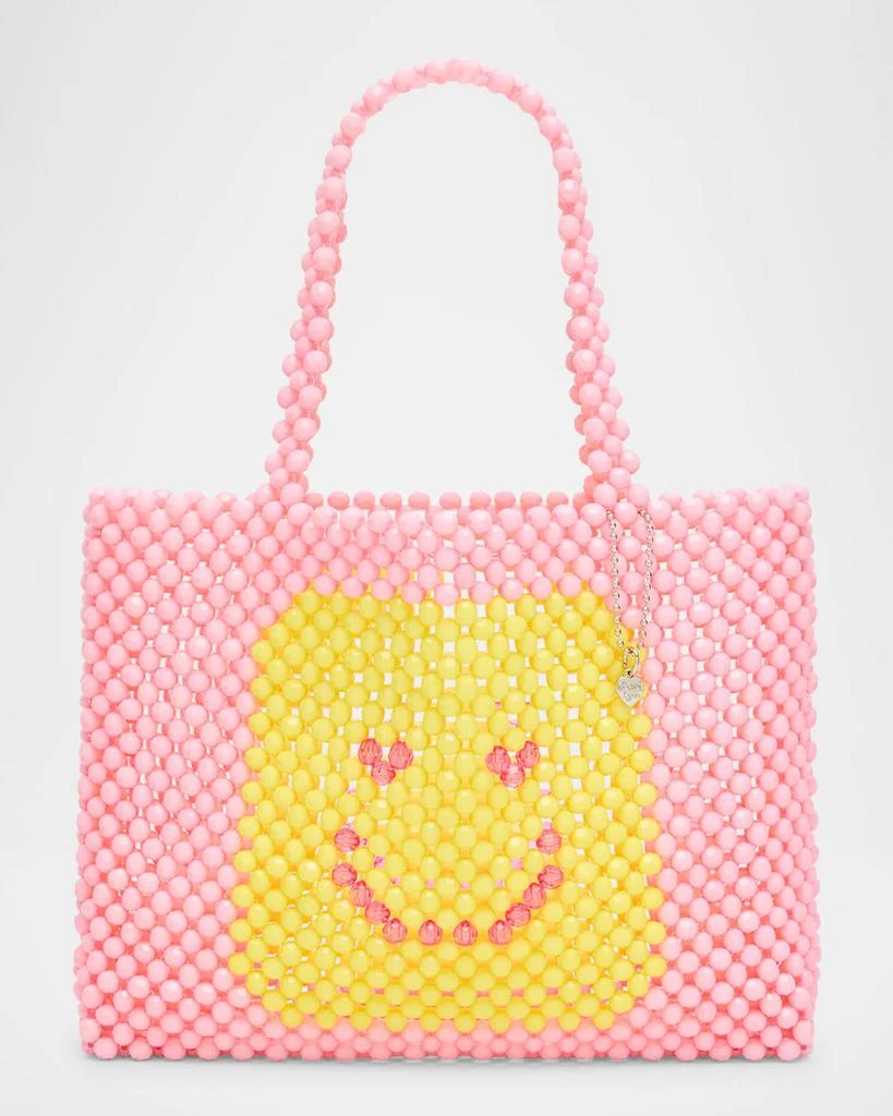 Bari Lynn Kid's Beaded Smiley Mini Tote Bag 1