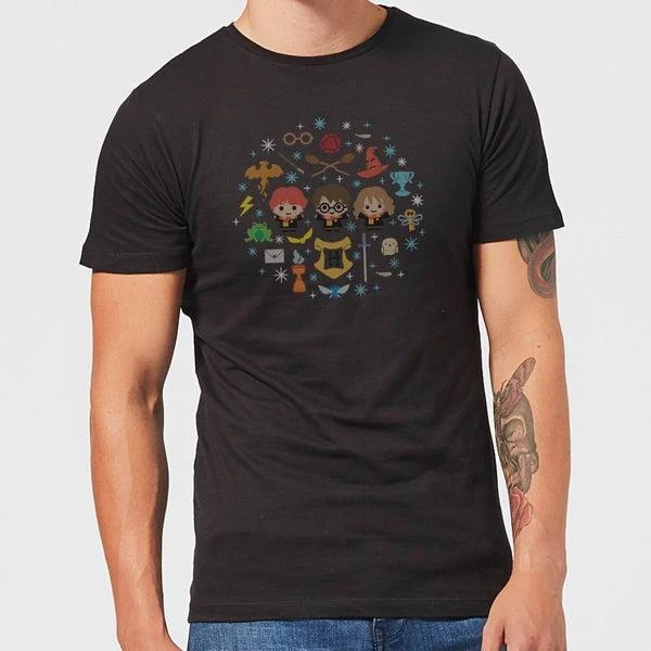 Harry Potter Harry Potter Characters Men's Christmas T-Shirt - Black 1