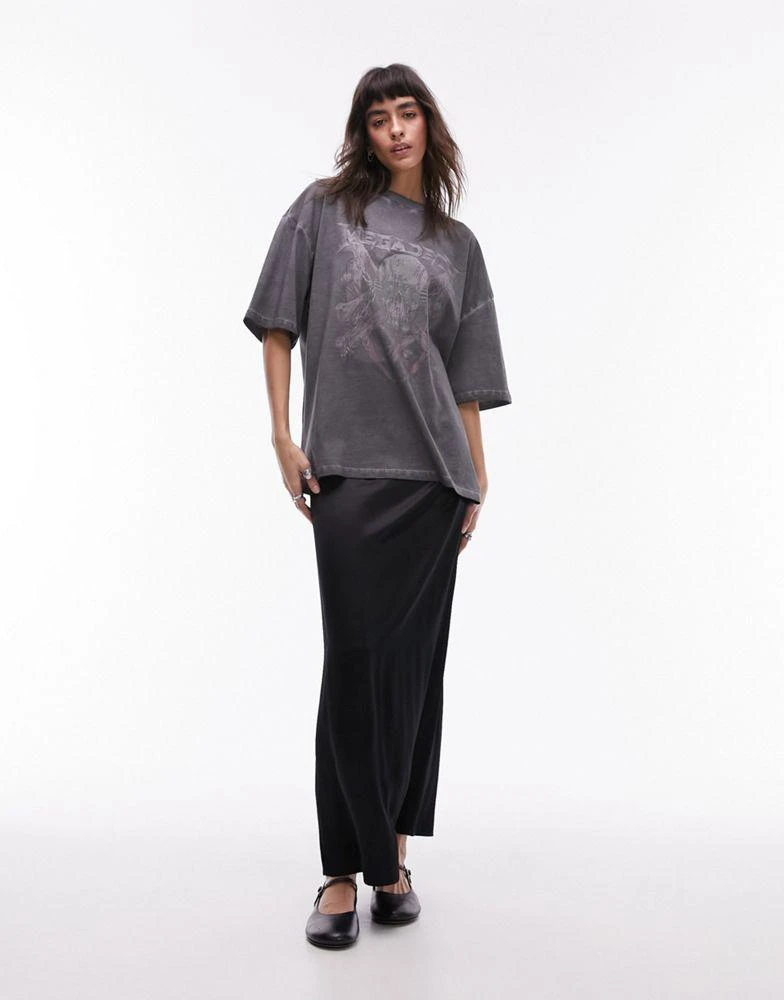 Topshop Topshop graphic license Megadeath oversized tee in charcoal 4