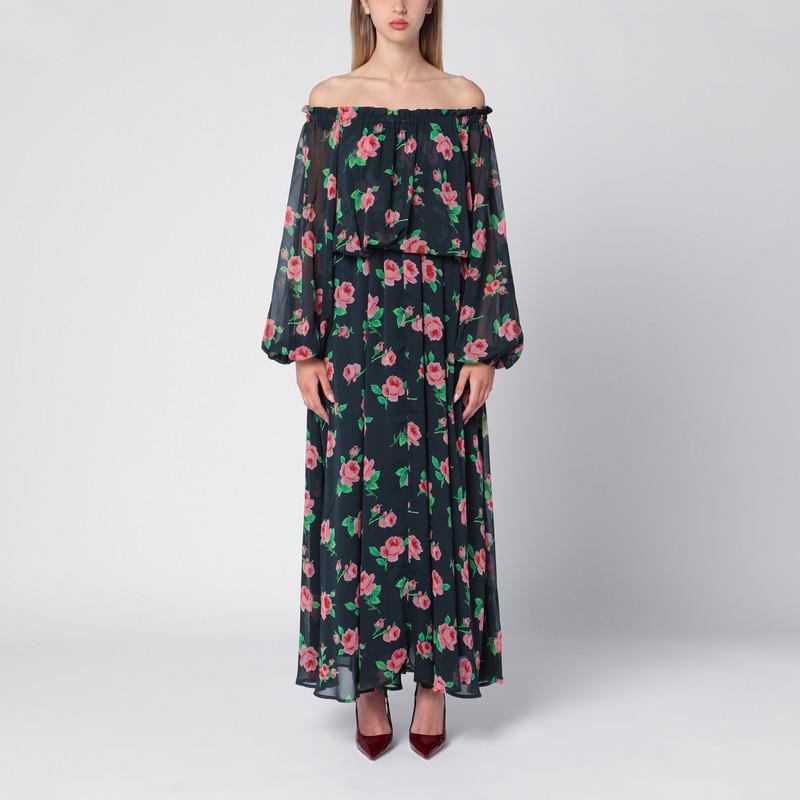 ROTATE Birger Christensen Dress with floral pattern in recycled polyester