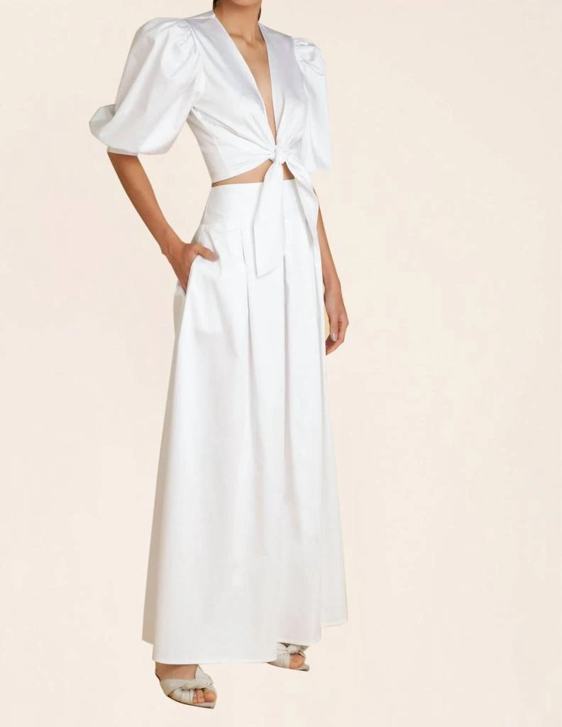 Adriana Degreas SOLID PUFF-SLEEVE CROPPED BLOUSE 2