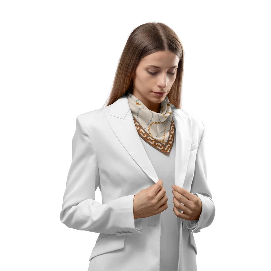 LePARMENTIER Paris Heritage Chain and Pearls Silk Bandana 5