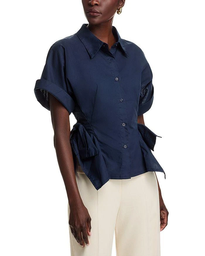 Gracia Bow Detail Short Sleeve Shirt 1