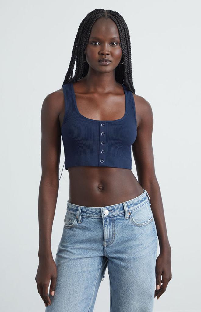 CONTOUR Snap Front Seamless Tank Top