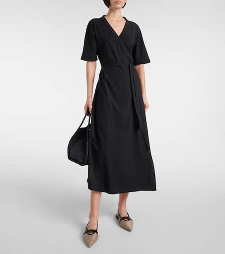 Max Mara Leather-trimmed slingback flats 2