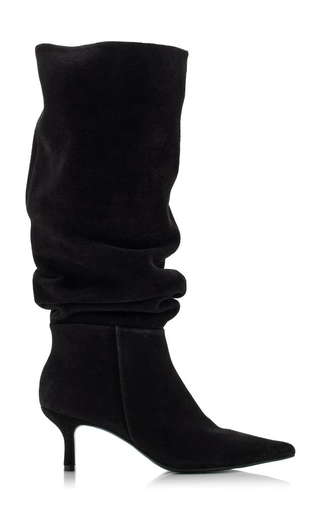 SIMKHAI SIMKHAI - Jordi Slouchy Suede Knee Boots - Black - IT 38 - Moda Operandi 1