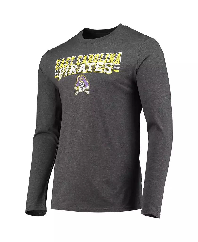 Concepts Sport Men's Purple, Heathered Charcoal Distressed ECU Pirates Meter Long Sleeve T-shirt and Pants Sleep Set 4