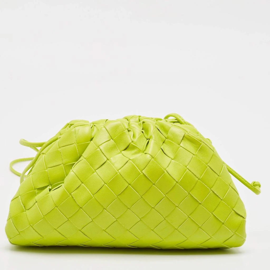 Bottega Veneta Bottega Veneta Neon Green Intrecciato Leather Mini Pouch Clutch 4