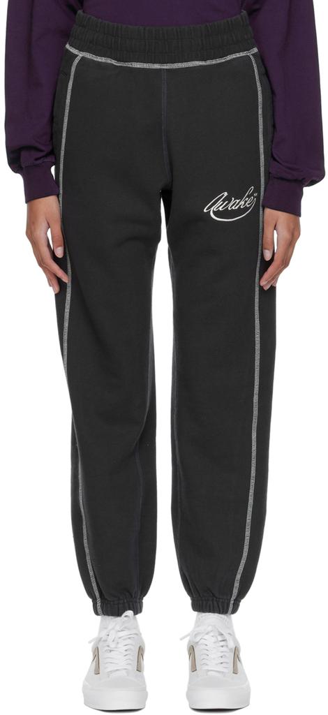 Awake NY Black Cotton Lounge Pants