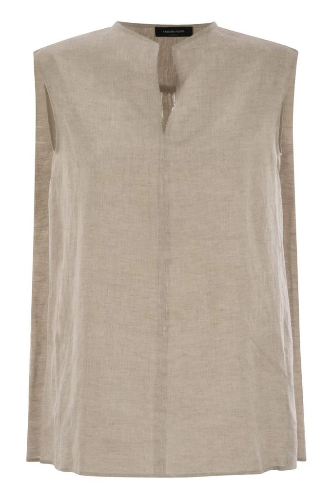 FABIANA FILIPPI LINEN SLEEVELESS TOP 1