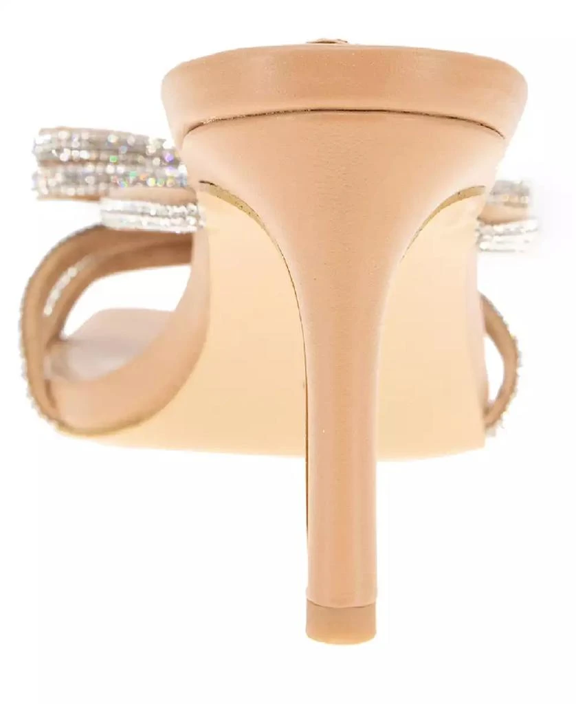BCBG Women's Selma Rhinestone Bow Slip On Sandals 3