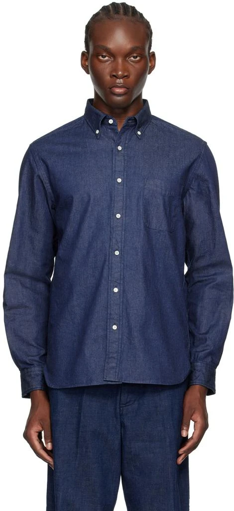 BEAMS PLUS Indigo Button-Down Denim Shirt 1