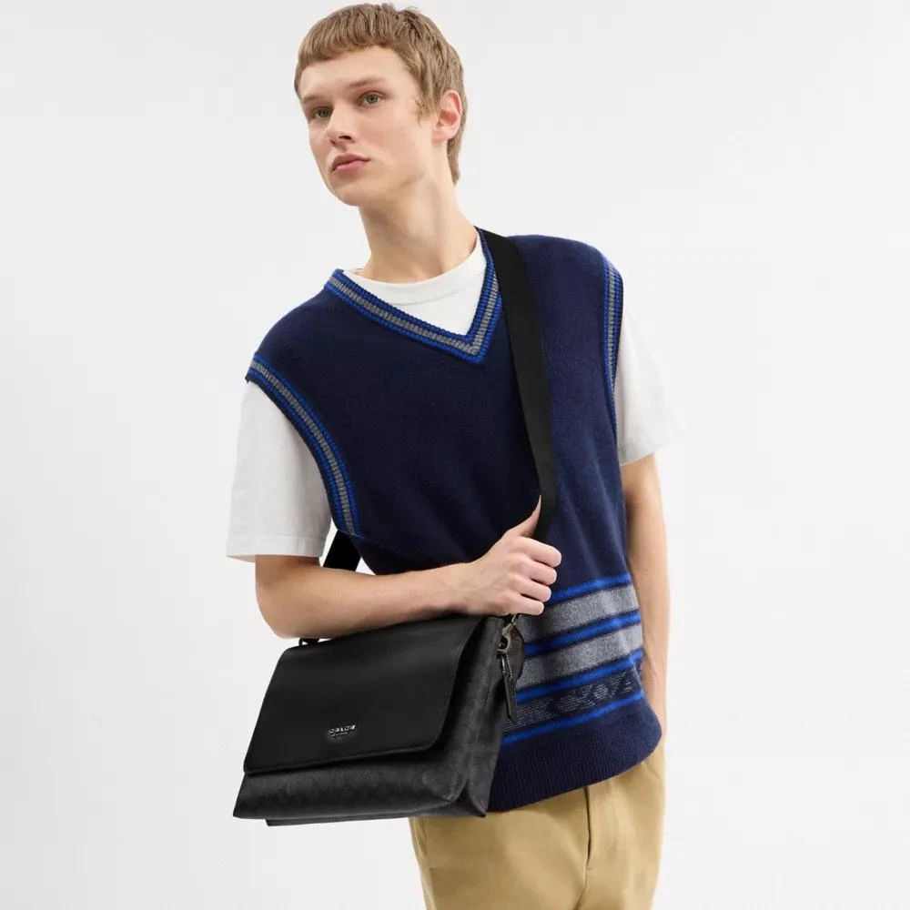 Coach Caleb Messenger Bag In Signature Canvas 2