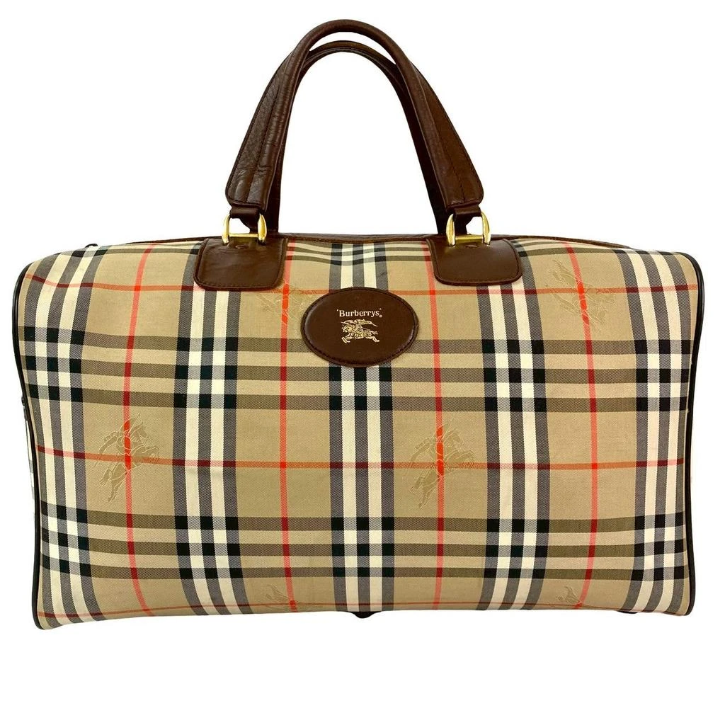 Burberry s Nova Check Canvas Leather Boston Bag 2