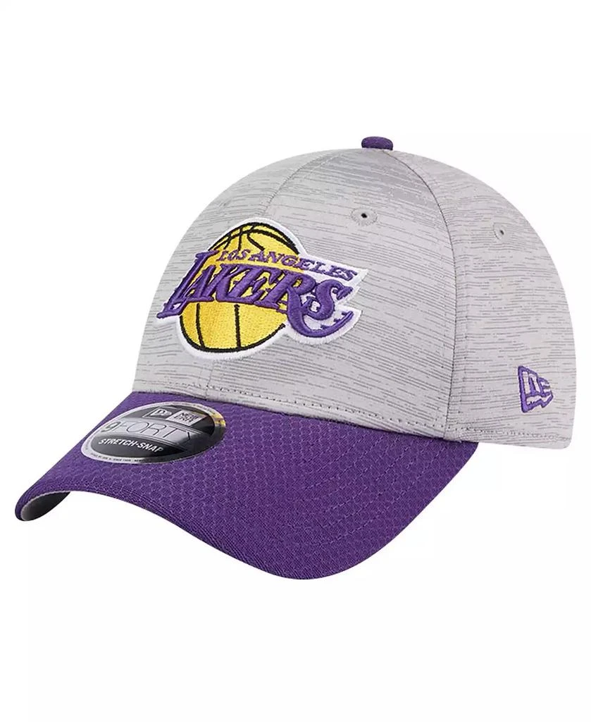 New Era Men's Heather Gray/Purple Los Angeles Lakers Active Digi-Tech Two-Tone 9FORTY Adjustable Hat 1