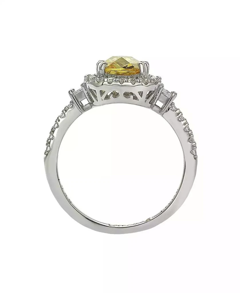 Suzy Levian New York Suzy Levian Sterling Silver Yellow 
White Cubic Zirconia Center Stone Ring 3
