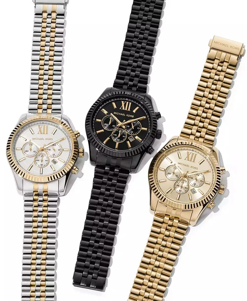 Michael Kors Men's Chronograph Lexington Gold-Tone Stainless Steel Bracelet Watch 45mm MK8281 4