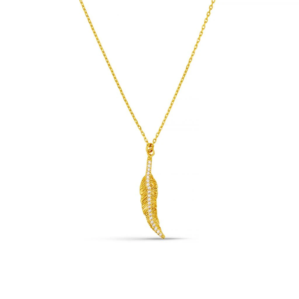 Orelia London Pave Leaf Charm Necklace 1
