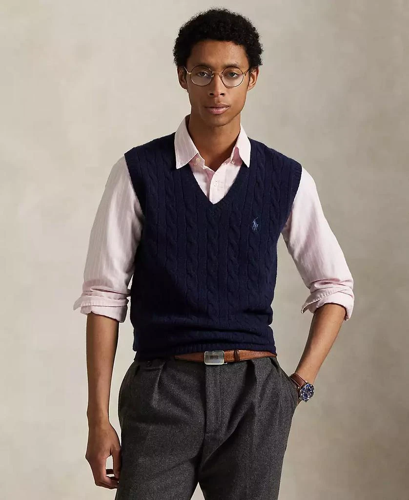 Ralph Lauren Men's Cable-Knit Wool-Cashmere Sweater Vest 1