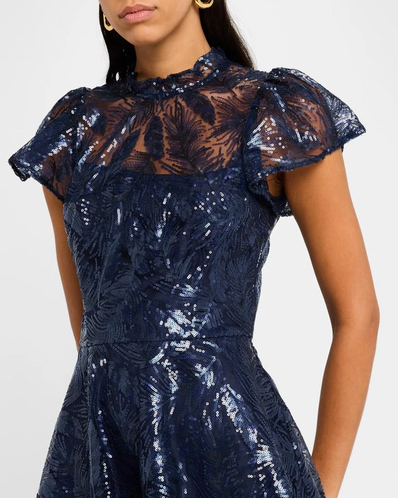 Shoshanna Flutter-Sleeve Sequin Mini Dress 4