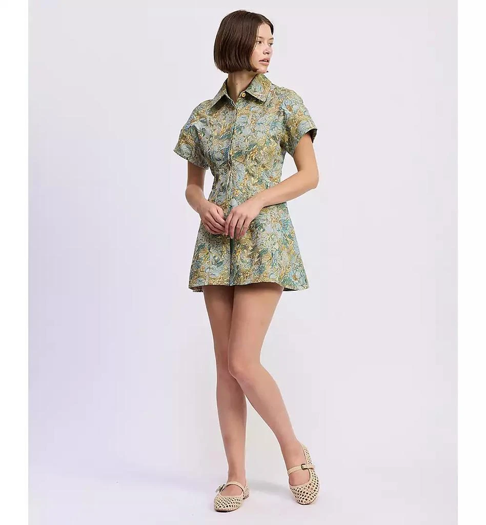 en saison green dress Autumn Mixed Media Dress – en saison main image 0