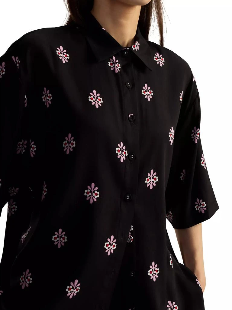 Cynthia Rowley Floral Oversized Camp Shirt 6