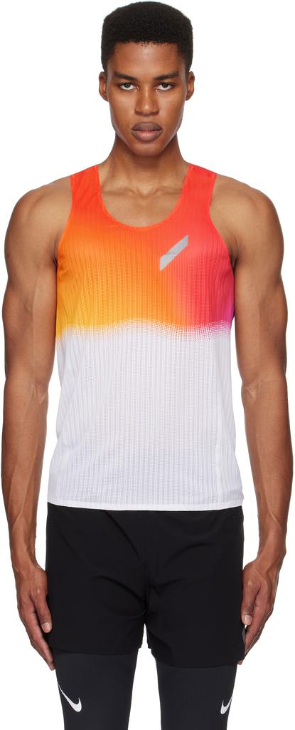 Soar Running Red & White Race Tank Top