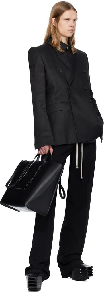 Rick Owens Black Hollywood Dietrich Drawstring Trousers 4