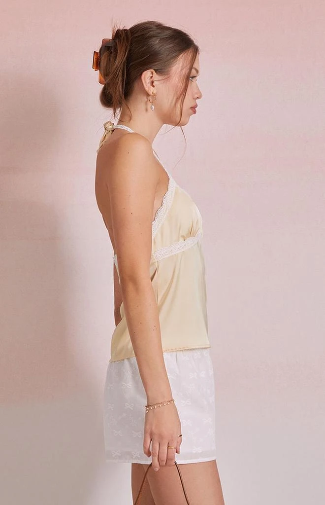 Beverly and Beck Odette Satin Lace Trim Halter Top 2