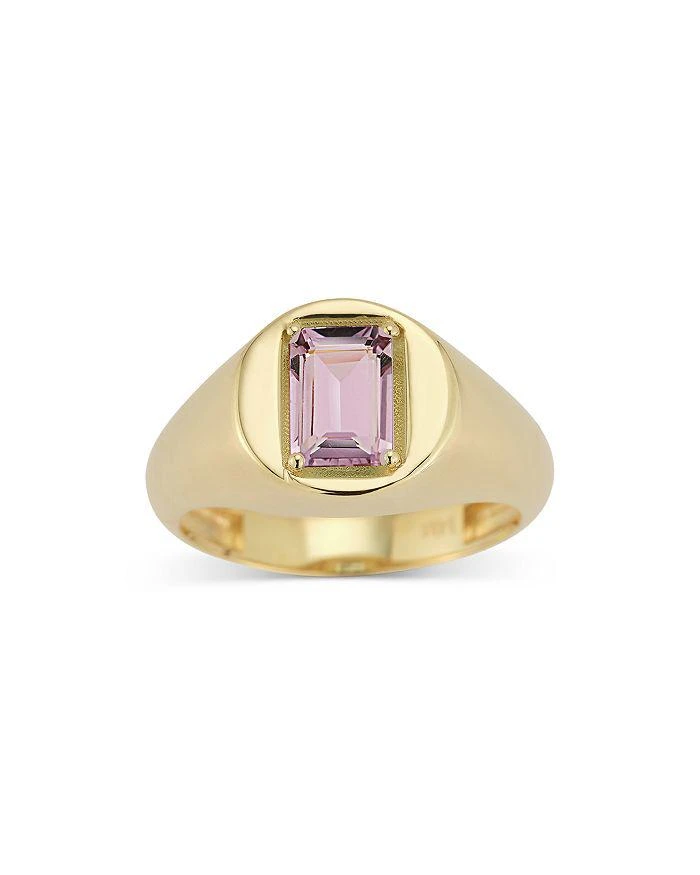 Alberto Amati 14K Yellow Gold Stone Signet Ring Collection 4