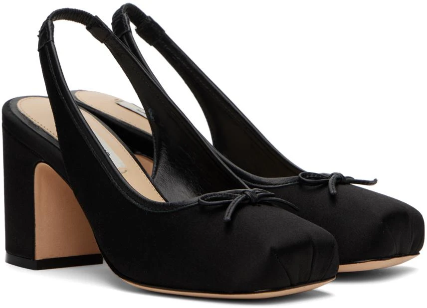 Sandy Liang SSENSE Exclusive Black Slingback 75 Heels 4