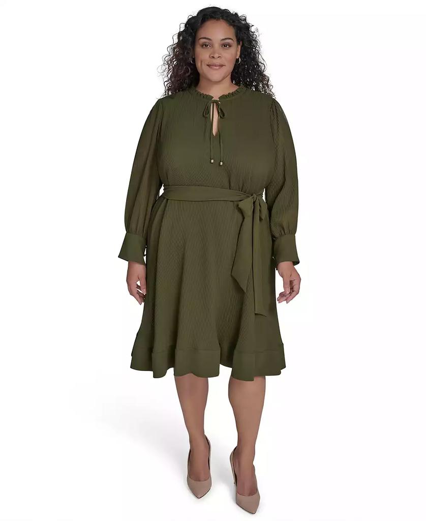 Eliza J Plus Size Pleated Chiffon Dress