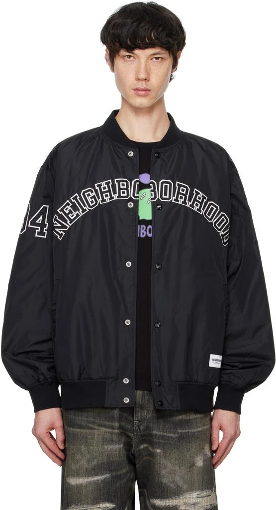 NEIGHBORHOOD Black Baseball Bomber Jacket 1