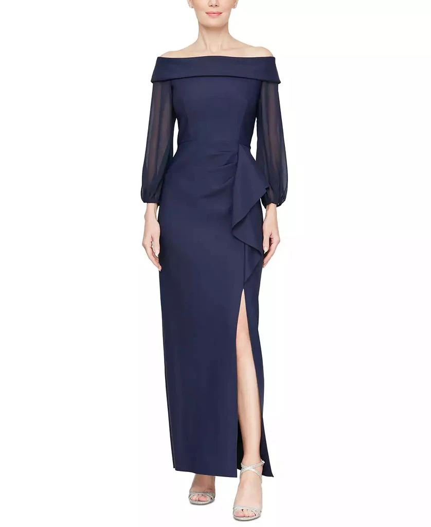 Alex Evenings Women's Ruffled Off-The-Shoulder Gown 1