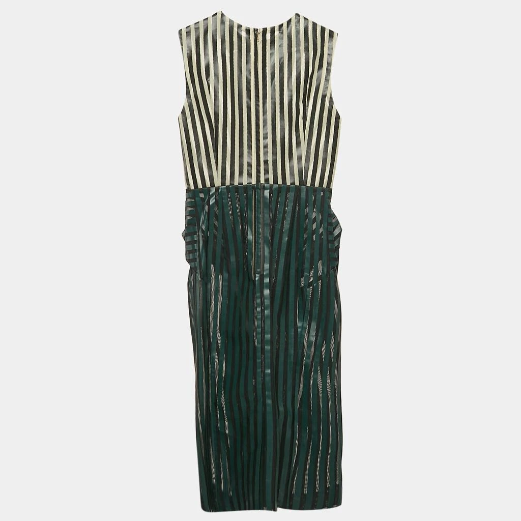 Toga Archives Green Stripe Print Tulle Draped Short Dress S  On Sale Now  with Up to 31% Off | Discover Exclusive Deals & Savings at BeyondStyle   Authentic Toga Women|Women's Clothes|Dresses
