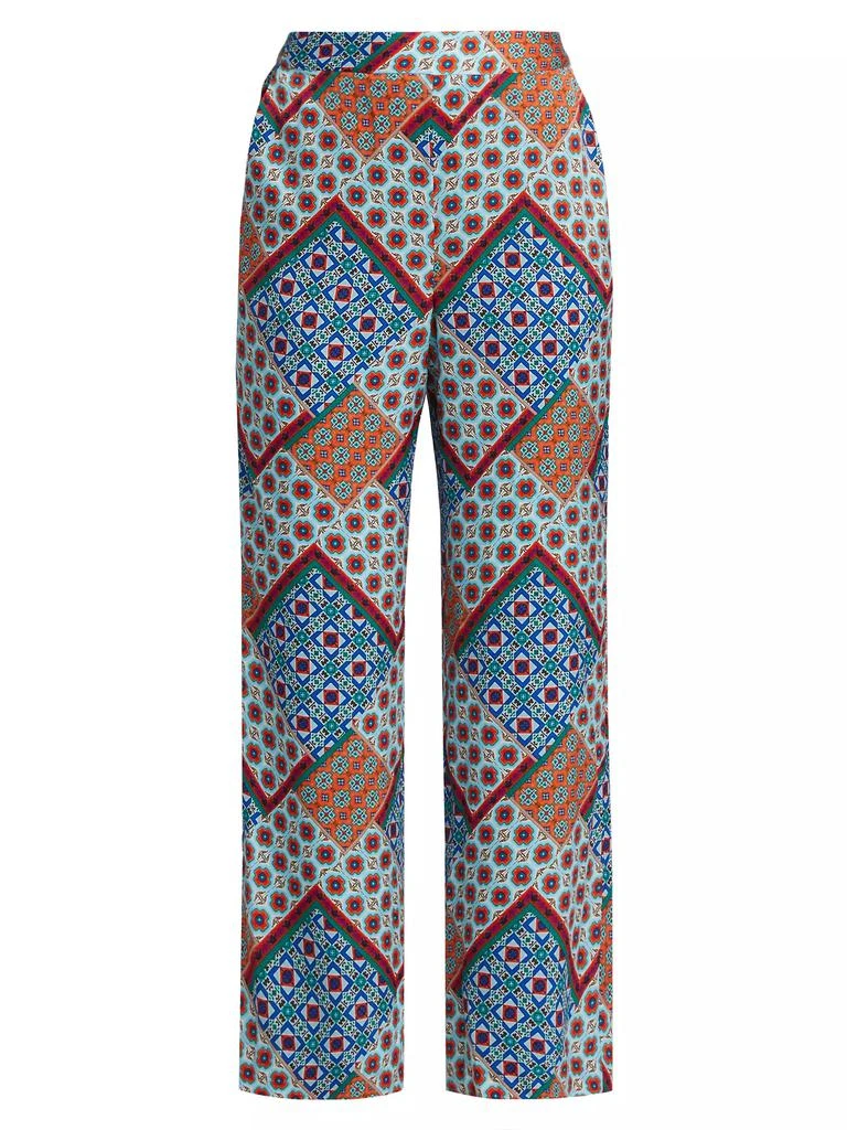 Tahari Andrea Silk-Blend Geometric Pants 1