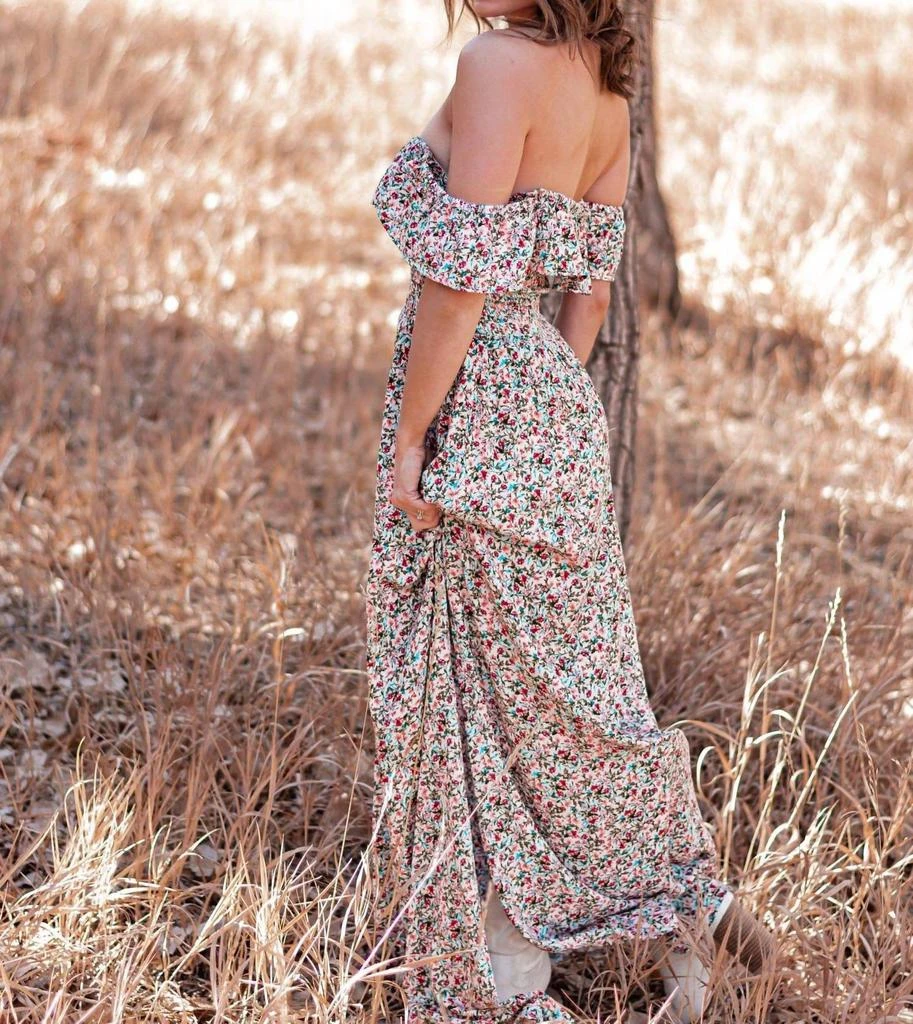 PROMESA Picture Perfect Moments Off Shoulder Maxi Dress In Multicolor 2