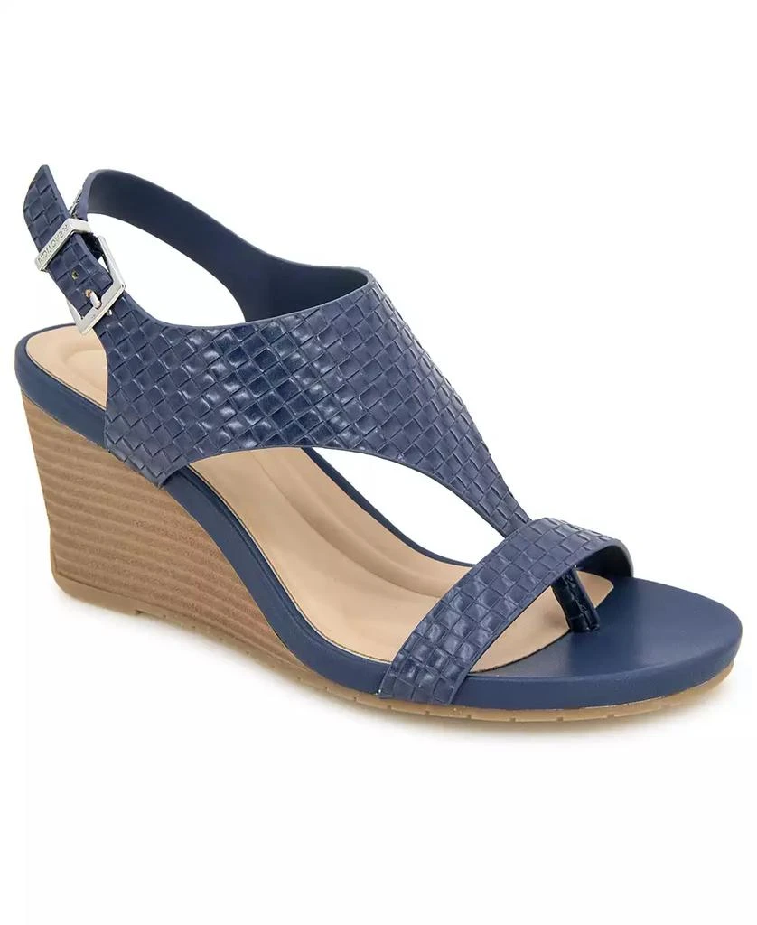 Kenneth Cole Women's Greatly Thong Almond Toe Wedge Sandals 1