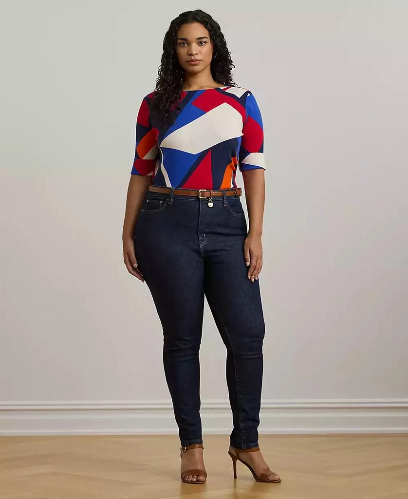 Ralph Lauren Women's Print Stretch Cotton Boatneck Tee 4