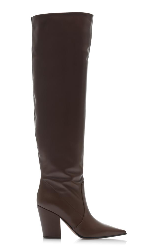 Gianvito Rossi - Leather Over-The-Knee Boots - Brown - IT 41 Gianvito Rossi - Leather Over-The-Knee Boots - Brown - IT 41