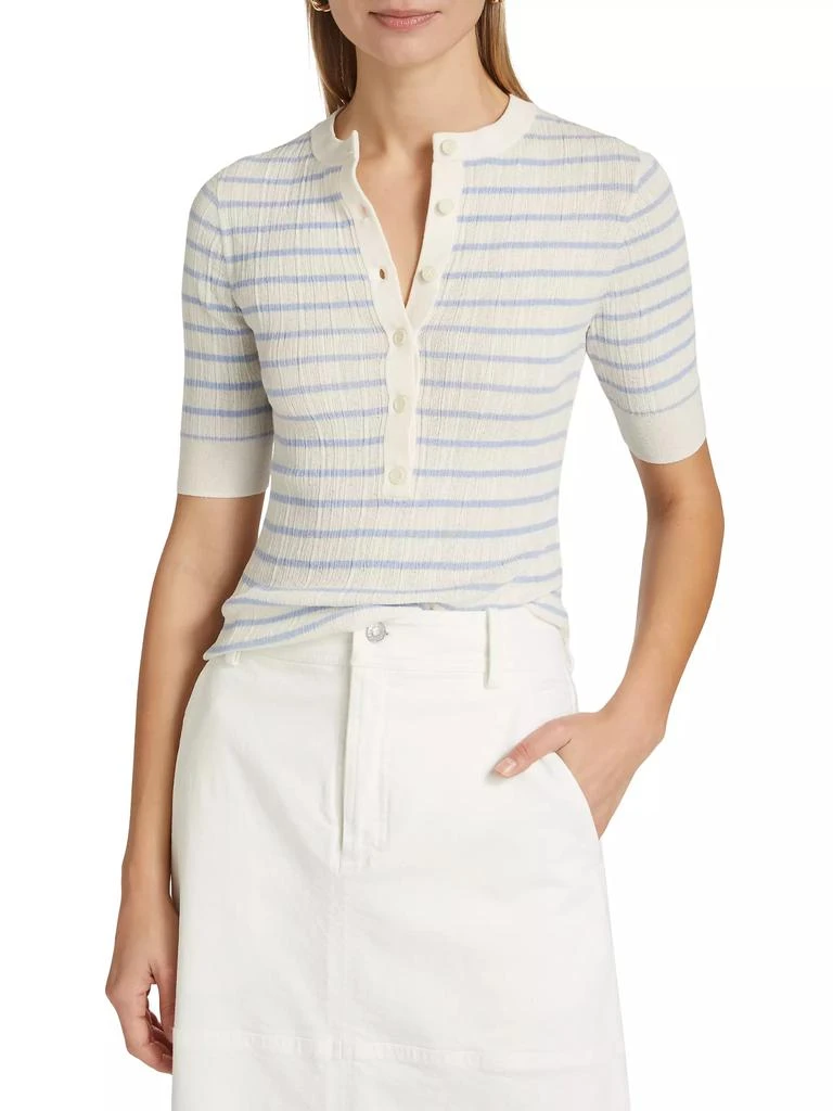 A.L.C. Fisher Ribbed Cotton-Blend Blouse 3