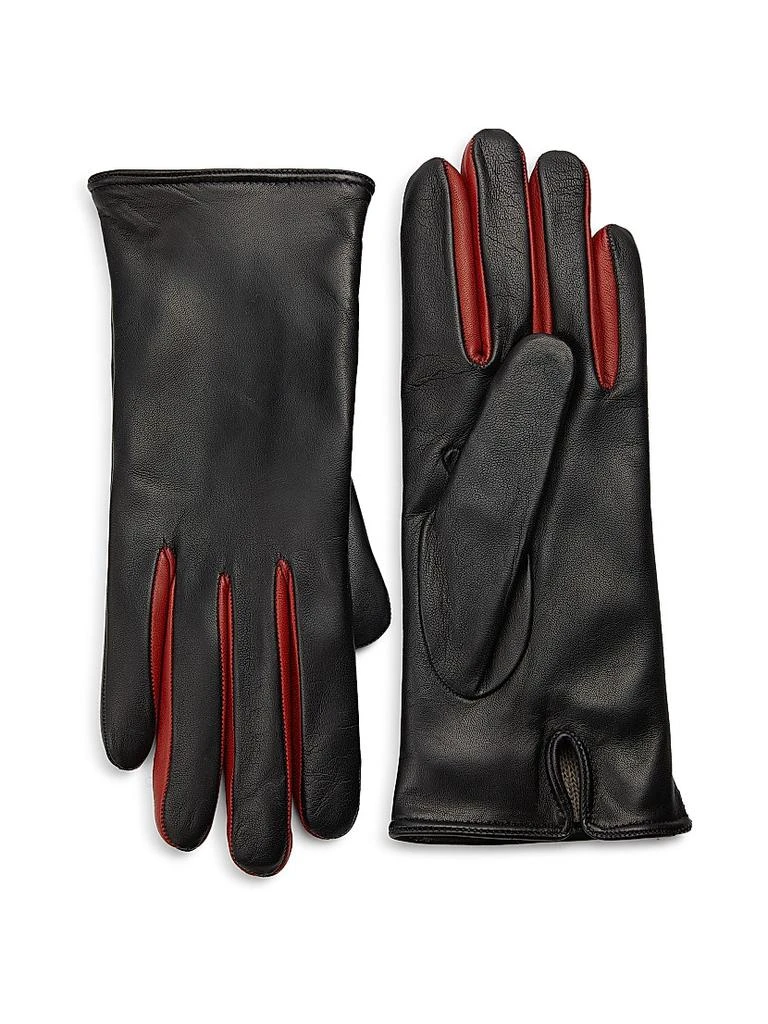 Carolina Amato Contrast-Fourchette Leather Gloves 1