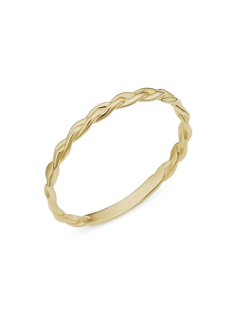 Oradina 14K Yellow Solid Gold Caesar Stack Ring 1