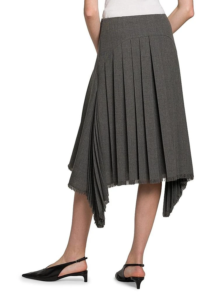 Jil Sander Wool Asymmetric Pleated Midi-Skirt 5