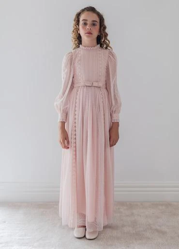 Petite Amalie Lace-trimmed point d'esprit tulle dress - 12