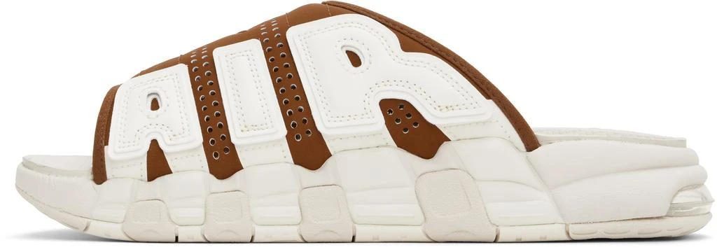 NIKE Tan & Off-White Air More Uptempo Pool Slides 3