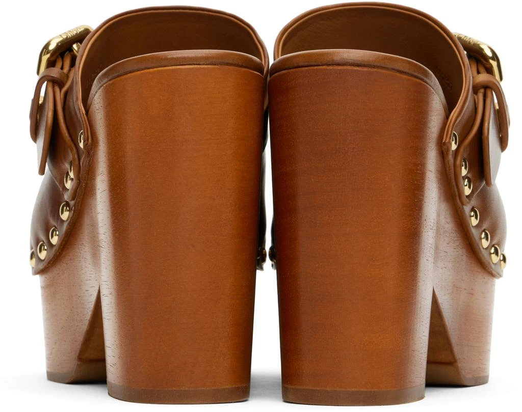 Chloé Brown Jeanette Wedge Mules 2